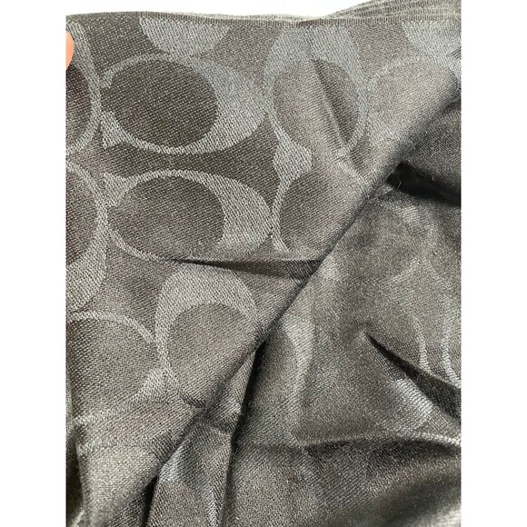 NWT Coach Unisex Black Signature Logo Scarf Wrap 70% Wool 30% Silk - Picture 5 of 5
